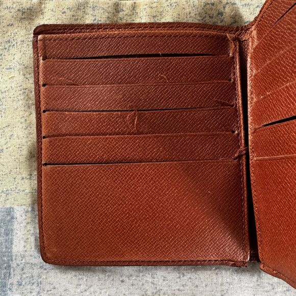 Louis Vuitton LV Brown Bifold Leather Monogram Vintage Men's Wallet - Picture 6 of 12